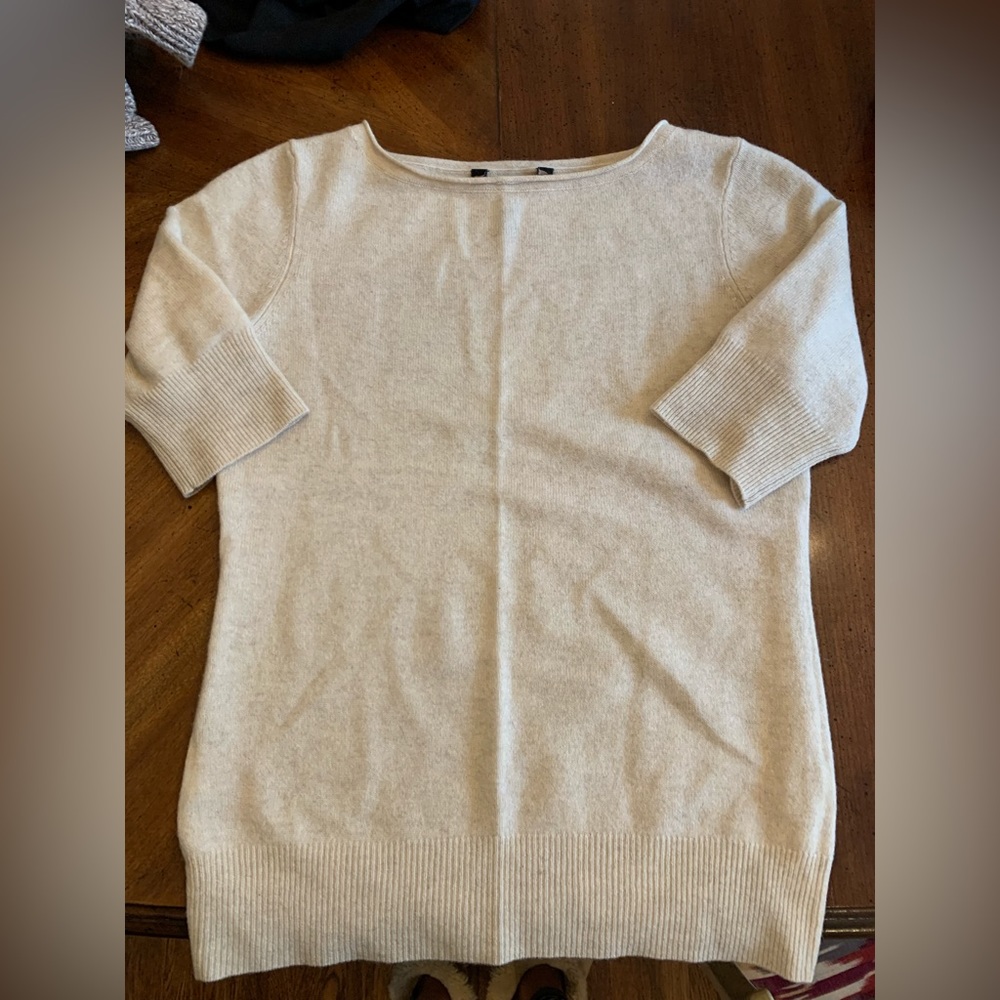 BCBG cashmere shirt sleeve sweater